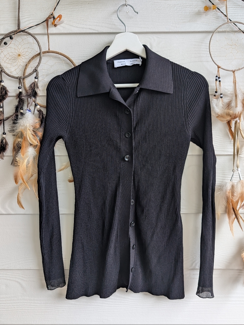 Proenza Schouler Rib-Knit Button Down Top
